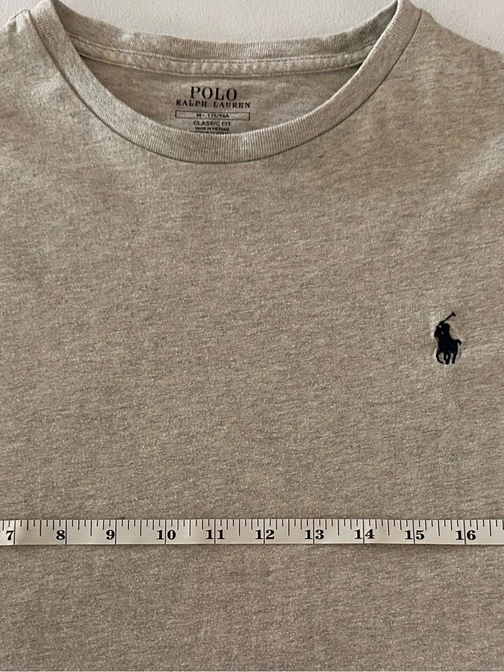 Polo by Ralph Lauren Beige Crewneck Tee with Navy Logo